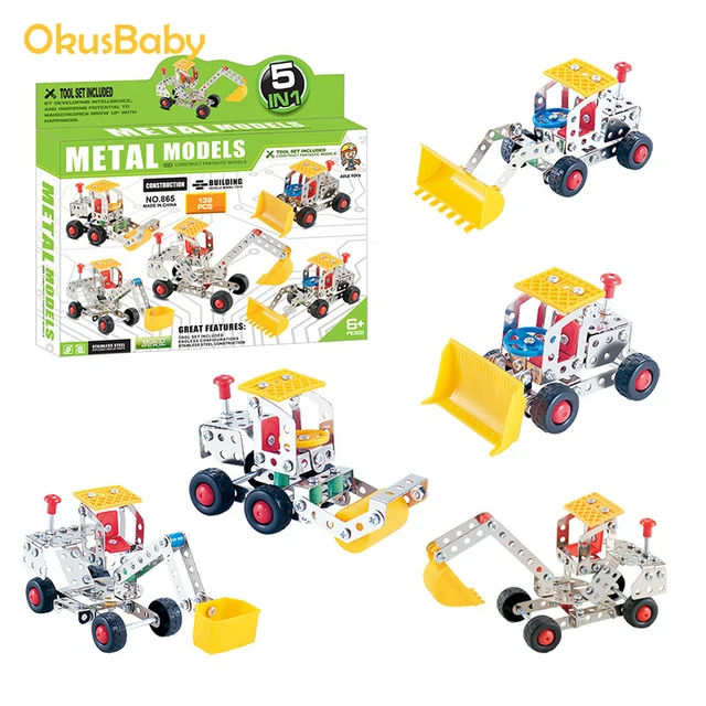 DIY 139pcs Steel Block Engineer Toys Boy Toys 5in1 Bricks Building Blocks Sets Education For Children Metal Toys Gift 1