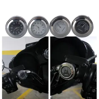 

Universal Waterproof 7/8 inch Motorcycle Handlebar Mount Dial Clock Watch and Thermometer Temp Gauga For Harley