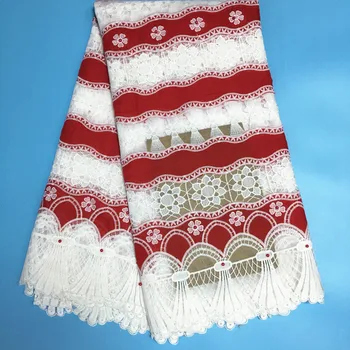 

Double Color Red Hot 2019 Women Embroidery African Cord Red Swiss French Nigeria Lace Fabric High Quality Wedding Dress PL1482