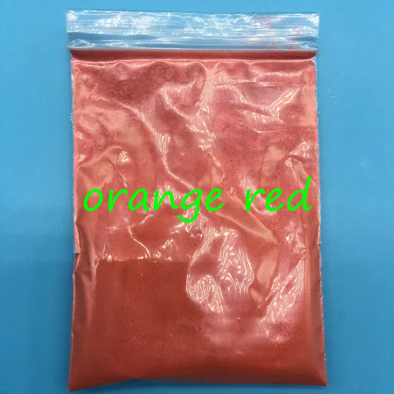 orange red 10 г Косметическая слюда пигментные порошки безопасны для использования для помады, макияжа, теней для век, мыла 60 цветов жемчужная пудра пигменты для дизайна ногтей - Цвет: orange red