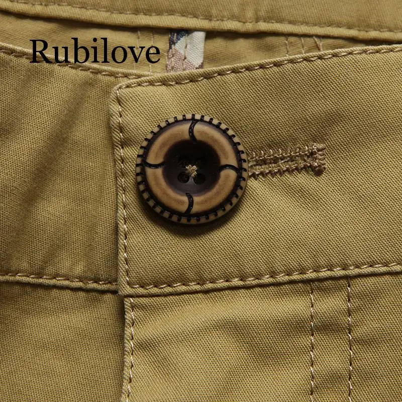 Rubilove Новое поступление модные мужские шорты Карго прямые свободные модные хлопковые мужские короткие брюки низ размера плюс