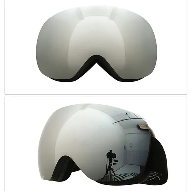 Лыжные очки двойные Противотуманные/взрывозащищенные/песочные большие сферические полное покрытие настоящая пленка UV400 Кола близорукость/HX12 непористые