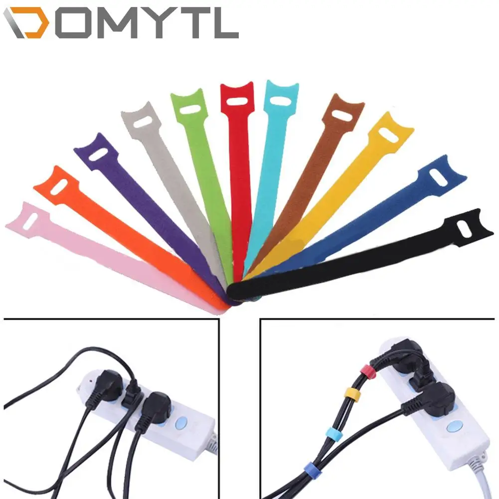 

50Pcs 15/20cm Reusable Hook Loop Cable Cord Ties Wire Tidy Strap Fastener