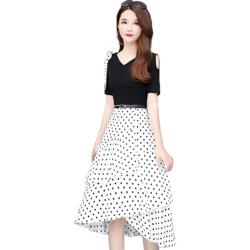 Dress Womens2021 summer Female Beach Midi Button Backless Polka Dot Striped Women Summer 2021 Boho Sexy Flora | Женская одежда