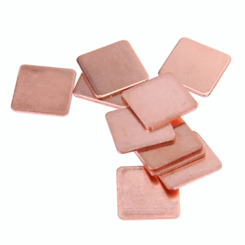 

10 pcs 20mmx20mm 0.3mm to1.5mm Heatsink Copper Shim Thermal Pads for Laptop IC Chipset GPU CPU cooling fan accessories