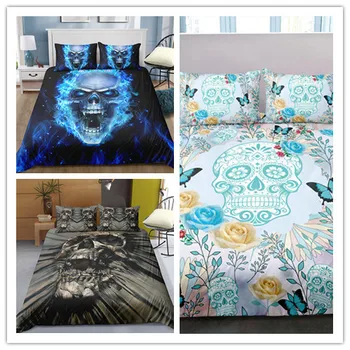 

3D Skull Duvet Cover Set Bed Bedline Twin Full Queen Size Fashion New Style Bed Sets Home bed linen