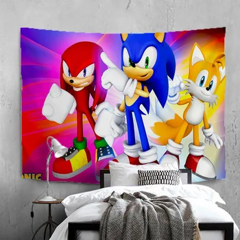 

Anime Sonic The Hedgehog Tapestry 3D Printed Tapestrying Rectangular Home Decor Wall Hanging 03