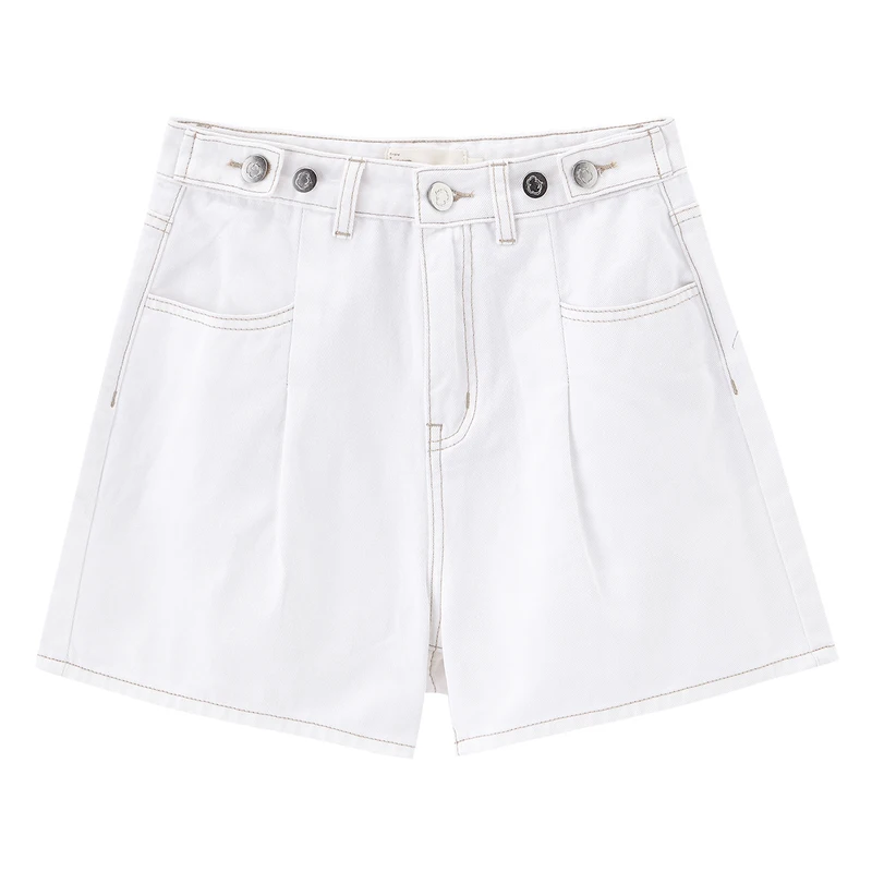 INMAN 2020 Summer New Arrival Concise Style All-match High Waist Buttons Hongkong Style Shorts INMAN 2020 Summer New Arrival Concise Style All-match High Waist Buttons Hongkong Style Shorts