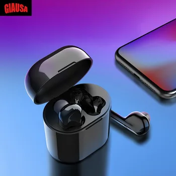 

One-key Operation WS Bluetooth Headset 5.0 Wireless Sports Black Technology Binaural Wireless Charging with Charging Compartment
