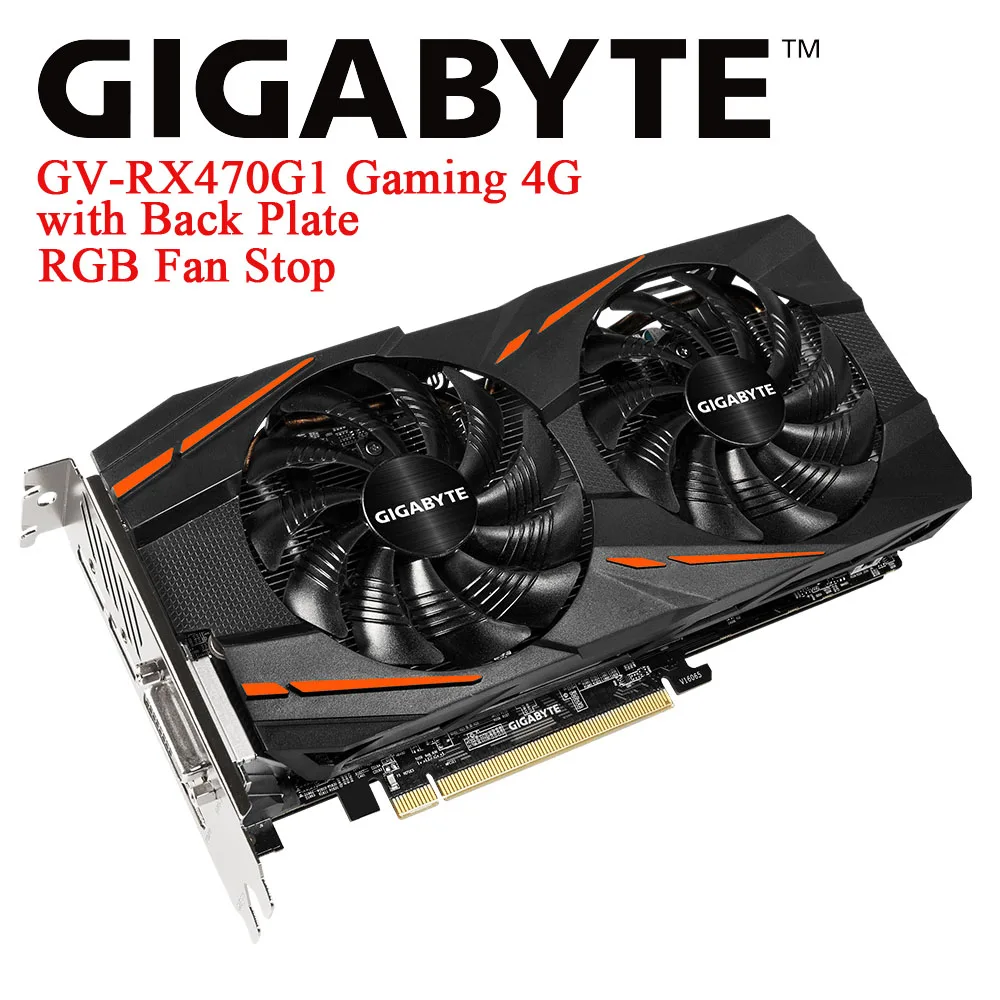 Видеокарта Gigabyte RX470 Radeon rx 470 G1 игровая видеокарта 4 ГБ для ПК игровой геймер б/у