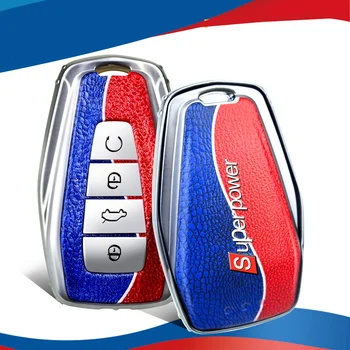 

Tpu and Leather pattern For Geely coolray (SX11) 2019-2020 Remote Key Case Fob Shell Cover Skin Holder 4 smart botton