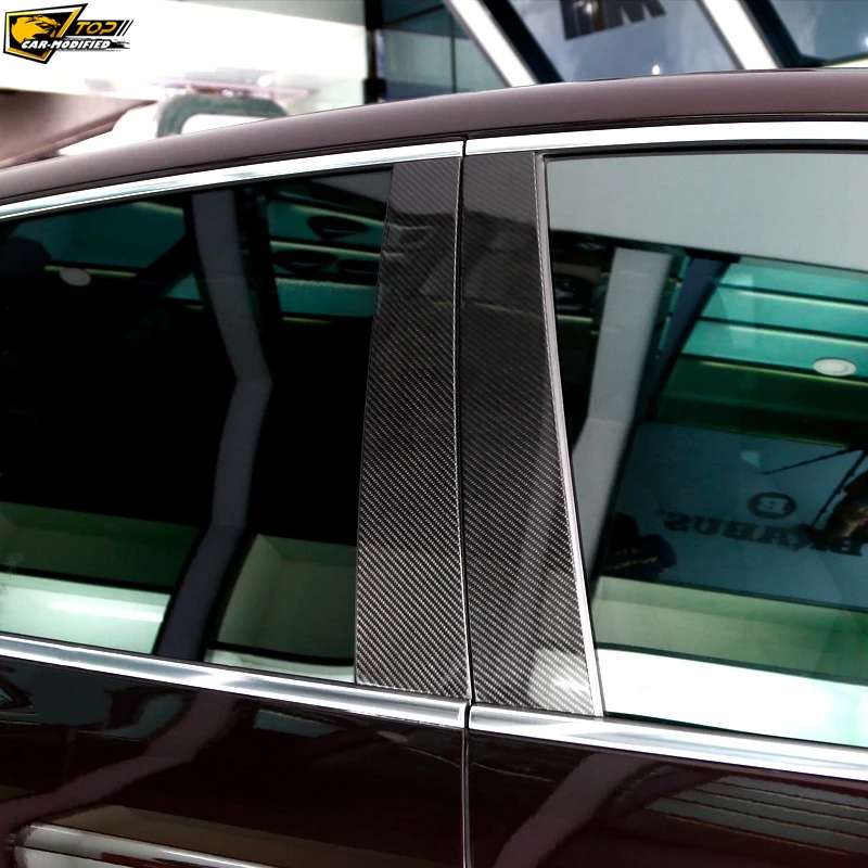 7-100% Real carbon fiber,Free Shipping Carbon Fiber Auto Door B-Pillars Side Window Covers Trims Car Parts for Porsche Cayenne