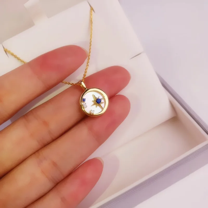 Японская Корейская звезда мать моллюски 18k золото свет роскошное ожерелье