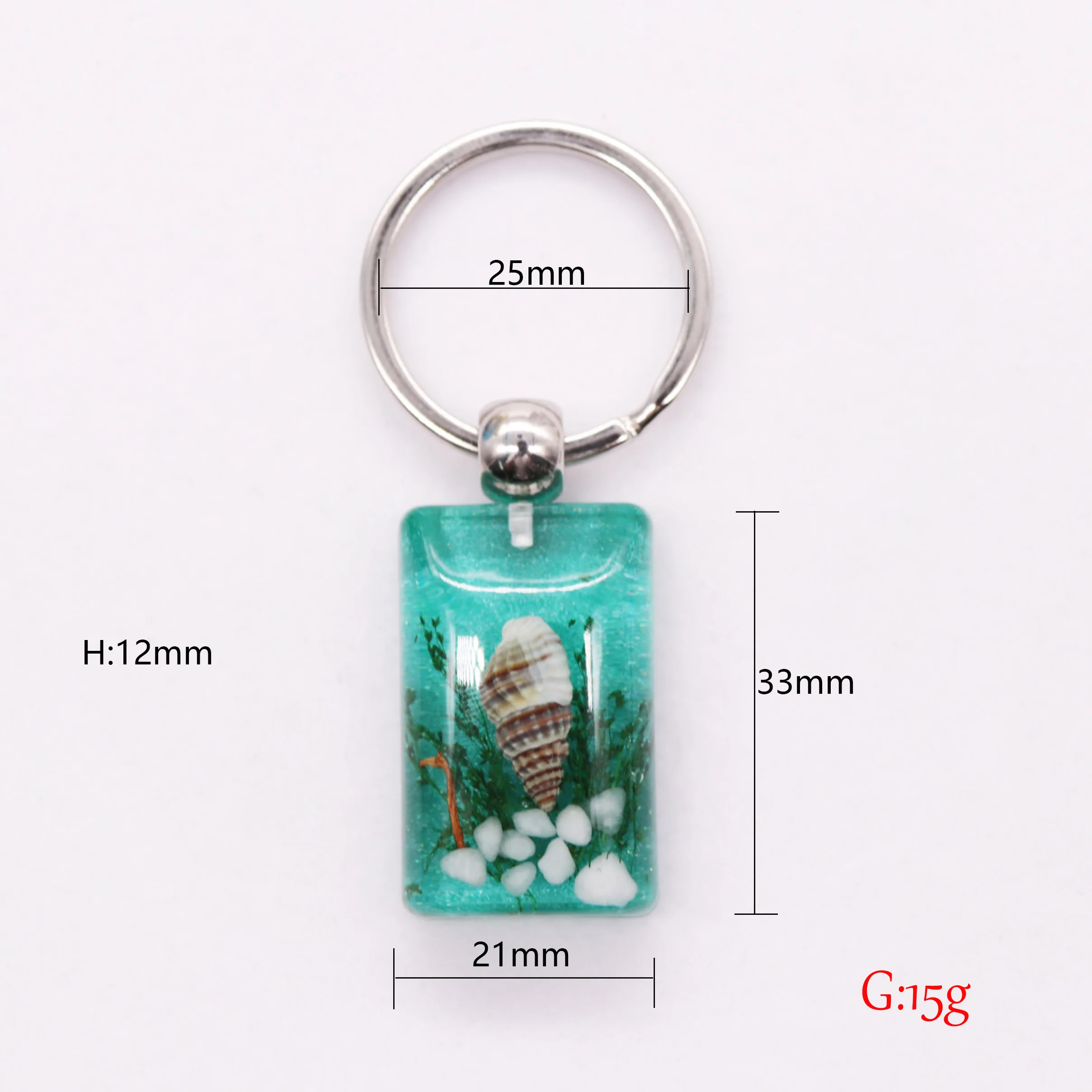 Popular metal shaped key ring floating white sea shell dubai wedding key ring