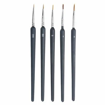 

5pcs/set DIY Artist Drawing Wooden Handle Detail Paint Brush Nail Art Miniature Model Maker Fine Tip Professional Painting Tool