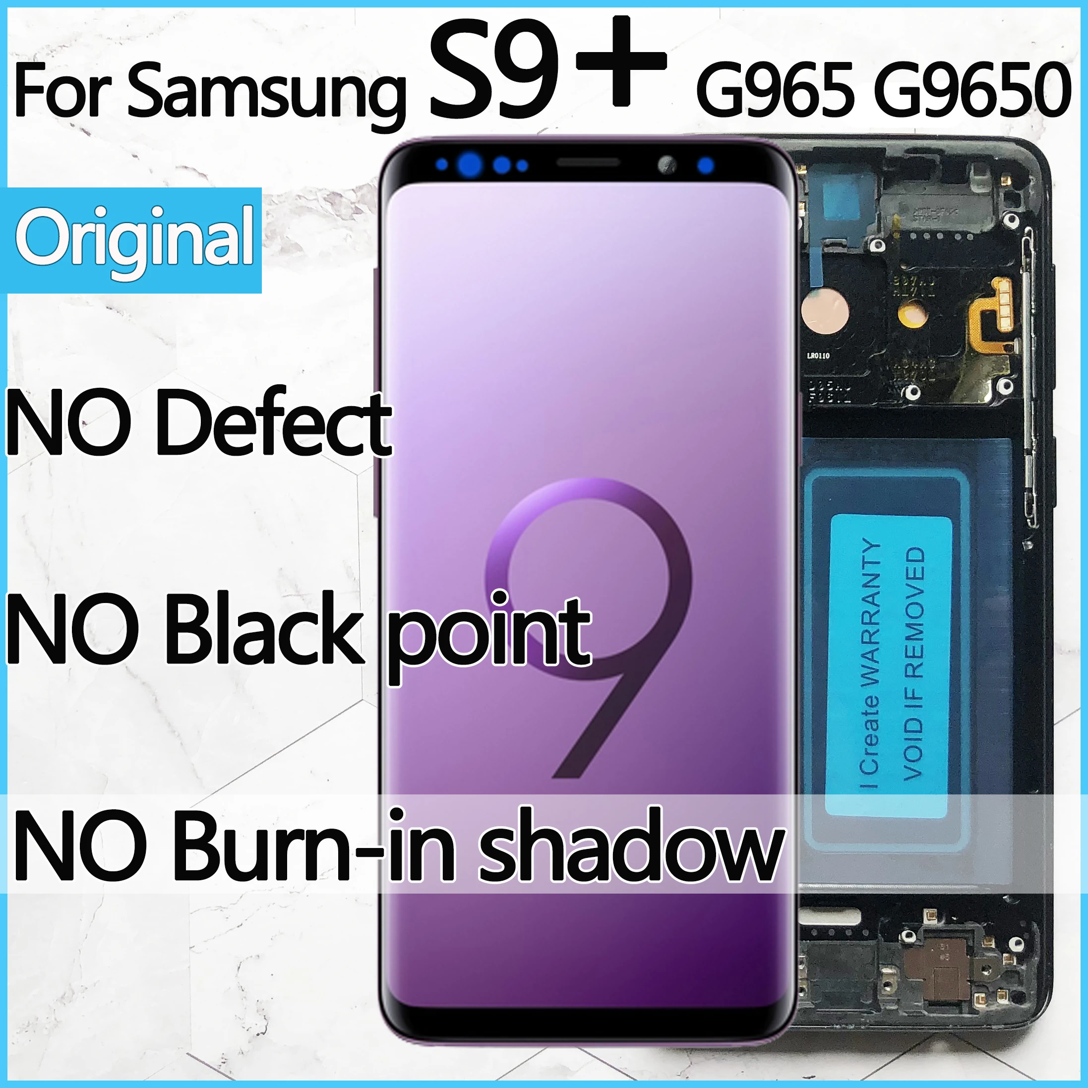 ORIGINAL AMOLED Replacement for SAMSUNG Galaxy S9 Plus LCD display Touch Screen Digitizer with Frame S9+ lcd G965 G9650 no burn | Мобильные
