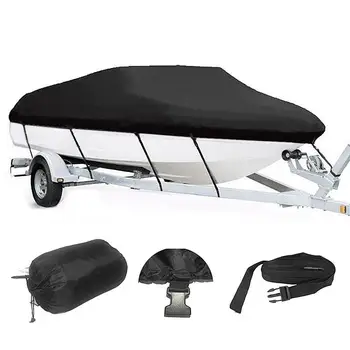 

11-13FT 14-16FT 17-19FT 21-24FT Barco Boat Cover Anti-UV Waterproof Heavy Duty 210D Marine Trailerable Canvas Boat Accessories