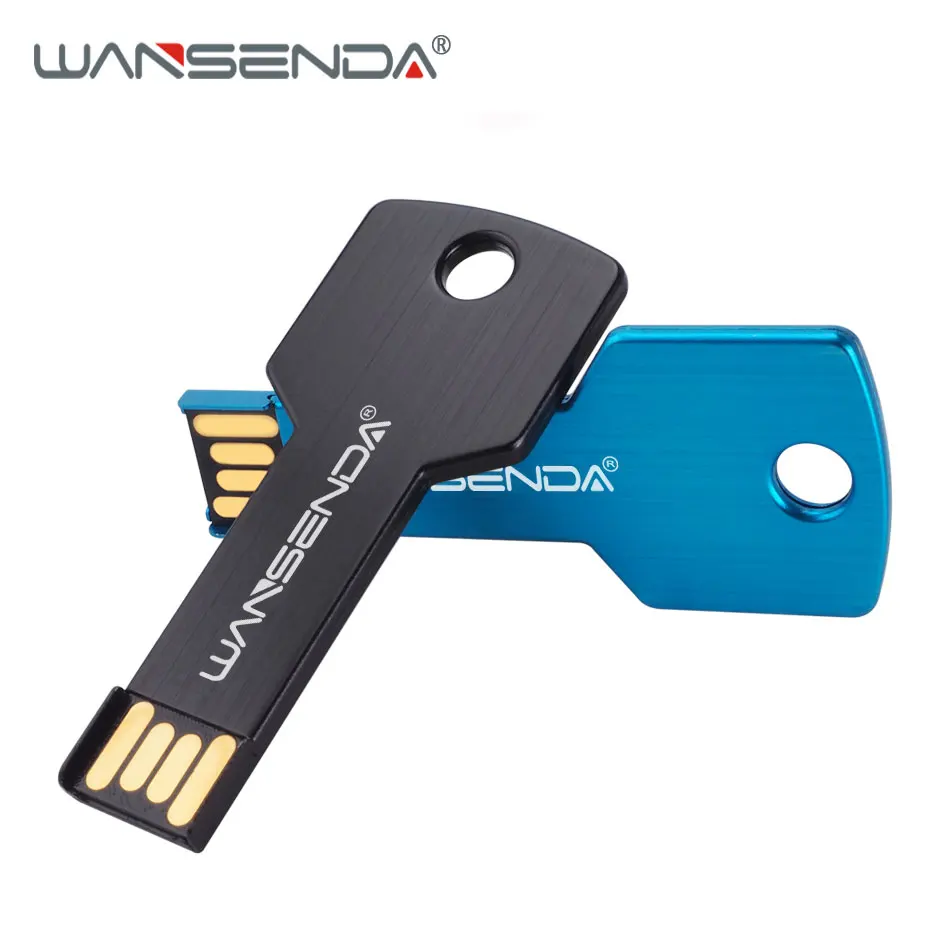 Doble Uso USB Flash Drive 64GB llave metálica Pen Drive 32GB 16GB 8GB impermeable USB 2,0 Pendrive memoria Stick U disco de logotipo personalizado