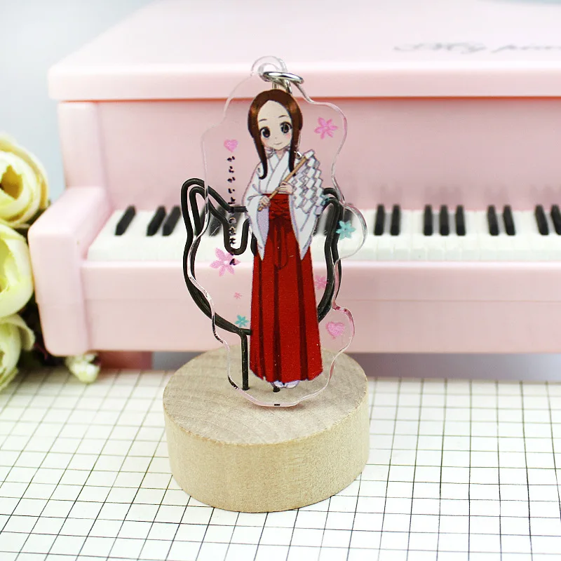 Зеленый Аниме Teasing Master Takagi-san Takagi Nishikata фигурка Косплей двухсторонний акриловый брелок кольцо для ключей рождественские подарки - Цвет: Зеленый