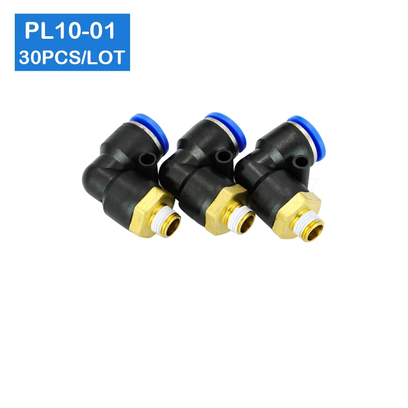 30 шт PL10-01, 1/" PT резьба до 10 мм нажимной фитинг быстрый разъем PL10-01