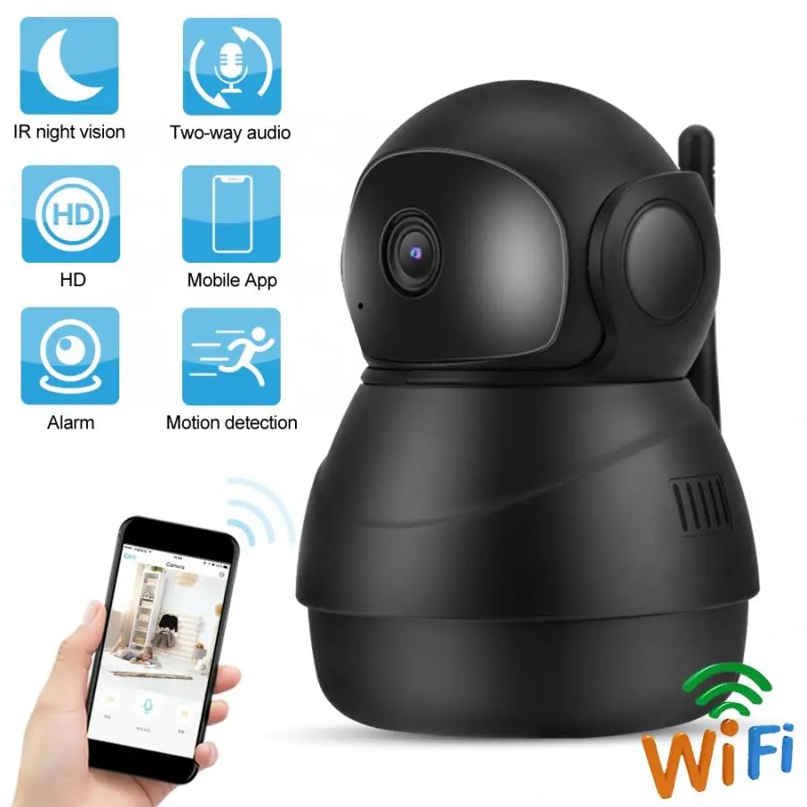 Камера Безопасности 2-Way Интерком Крытый Babycam 6 IR светодиодный 1080P WiFi PTZ IP камера черный 110-240 В