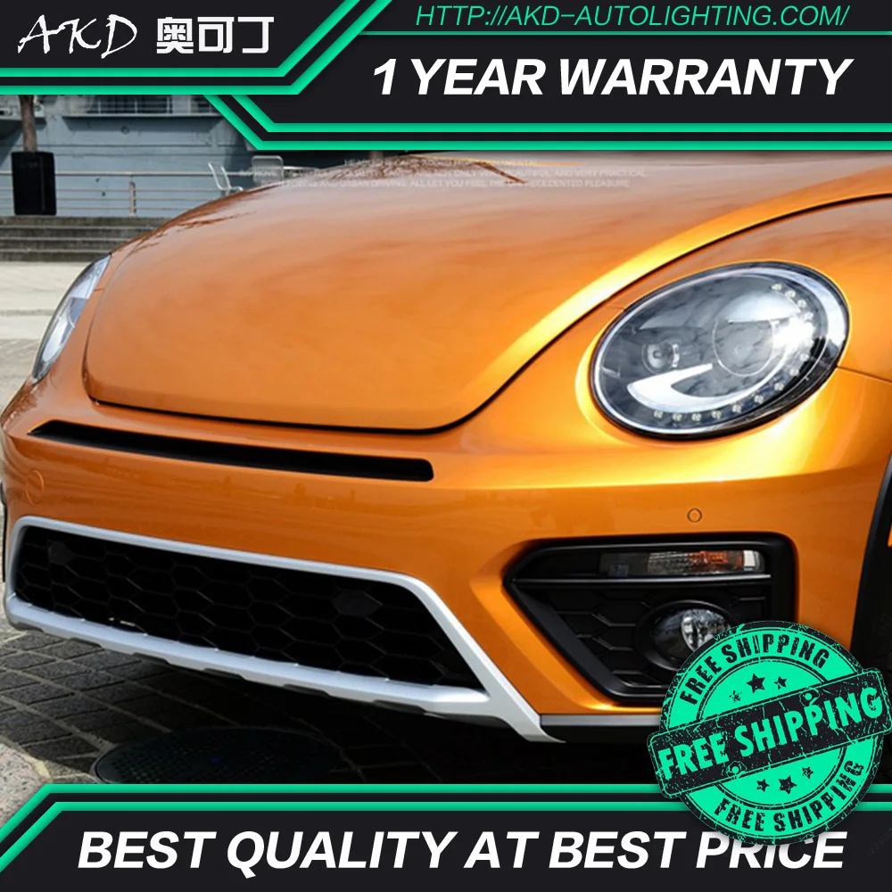 AKD тюнинг автомобильных фар для VW Beetle светодиодные фары DRL ходовые огни Bi Xenon Beam