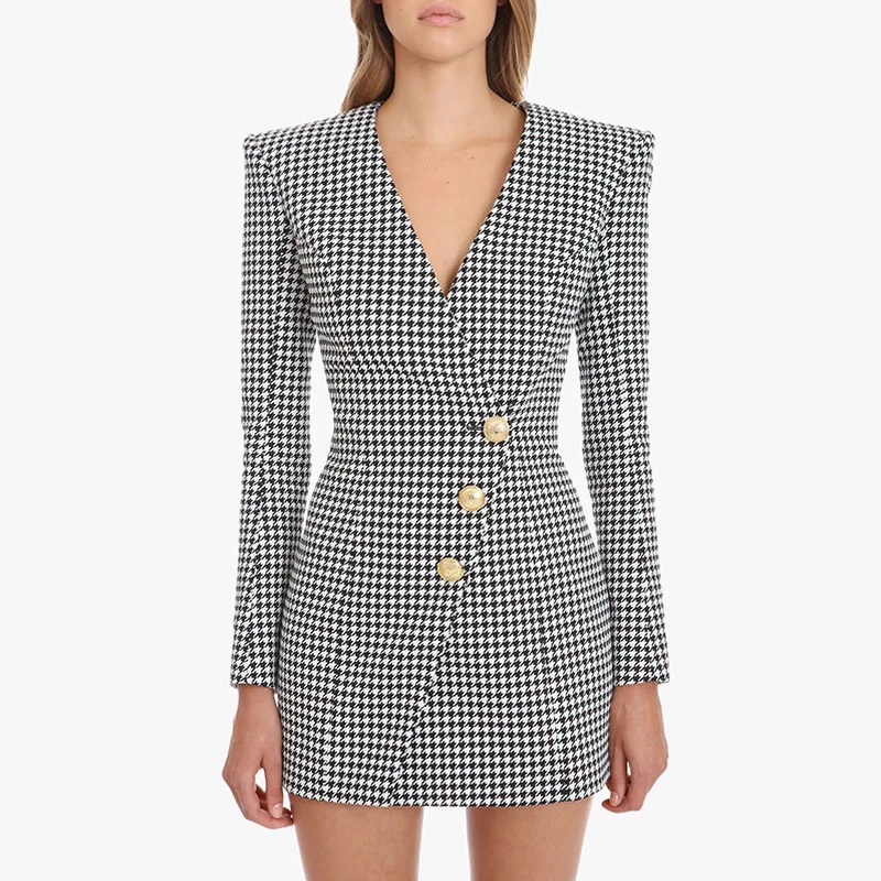 Blazer Dress Women Long Sleeve Vintage 