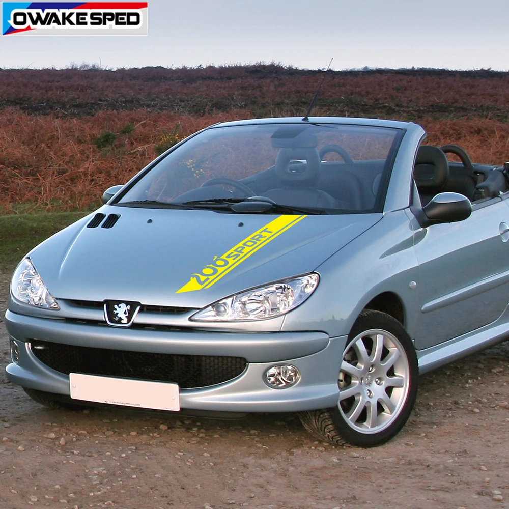 Для PEUGEOT 206 CC Plus Автомобильная капота спортивные полосы гоночный Стайлинг капот