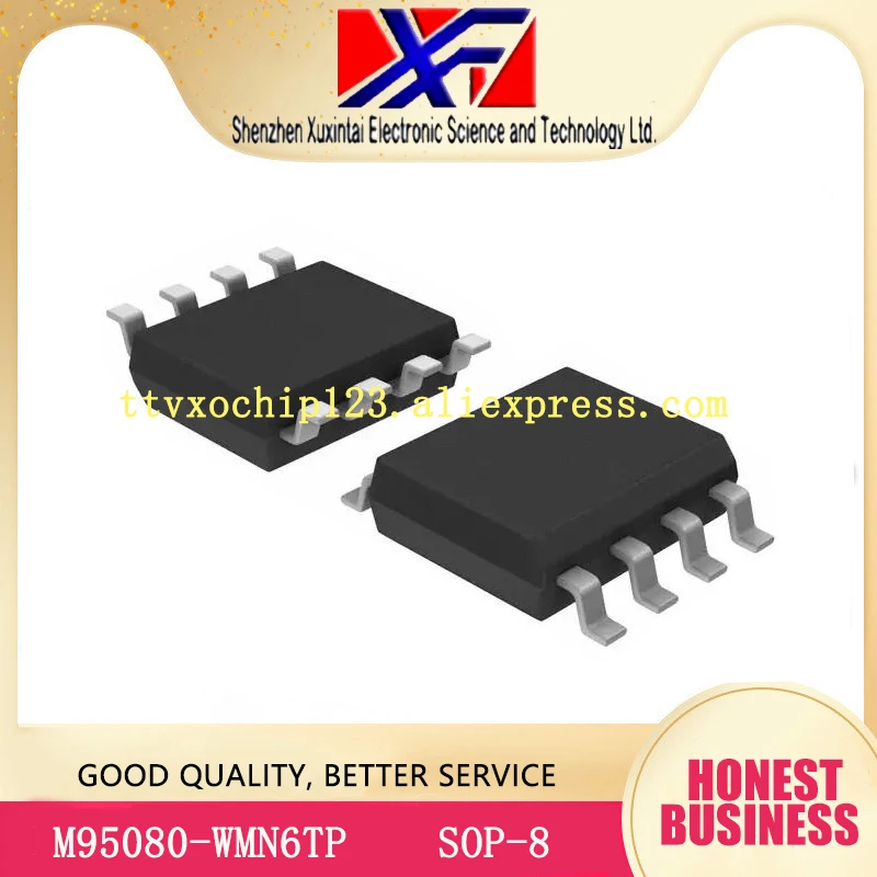 100Pcs/Lot M95080 WMN6TP 95080WP 95080 IC EEPROM 8K SPI 20MHZ SOP 8 ...