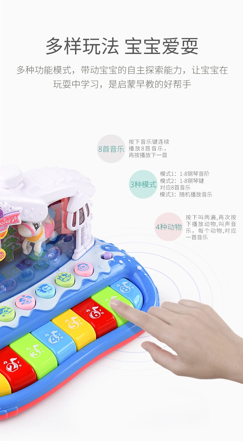 Educational Electronic Keyboard Beginner Music Keys Toy 3-6 Piano Children Small a Year of Age Unisex 0 Infant 1 Men's Non-2