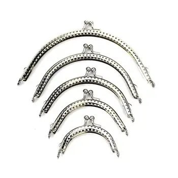 

10 pcs/lot 5 sizes Glossy Silver basic Arch Metal Purse Frame Kiss Clasp Lock DIY Bag Accessories 6.5/8.5/10.5/12.5/15.5CM