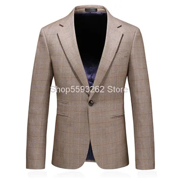 

2020 Autumn Men Business Leisure Suit Coat Big Size Slim Fit Single West Xz6729