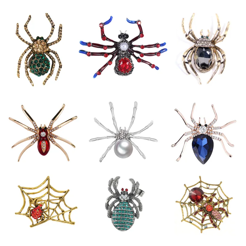 Retro Creative Insect Spider Brooch Fashion Alloy Clothes Collar Brooches Holiday Accessories