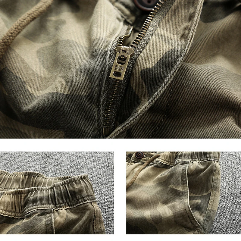2021 Summer New Camouflage Tactical Cargo Shorts Male Multi-Pocket Military Shorts Men Cotton Casual Loose Comfortable Outdoor