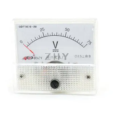 

Fine Tuning Dial DC 0-75V Voltage Panel Meter Voltmeter