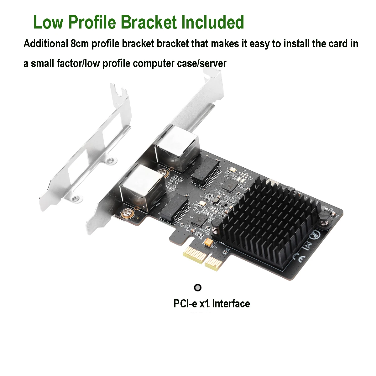 Cartão de Controlador Adaptador de Rede com 2 Iocrest Gbase-t Gigabit Portas 2500mbps Pcie 2.5gb Ethernet Rj45 Lan 2.5 - Imagem 4