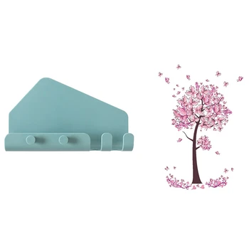 

1 Pcs Mobile Phone Wall Charging Holder Stand Blue & 1 Pcs Tree Flower Floral Butterflies Wall Stickers