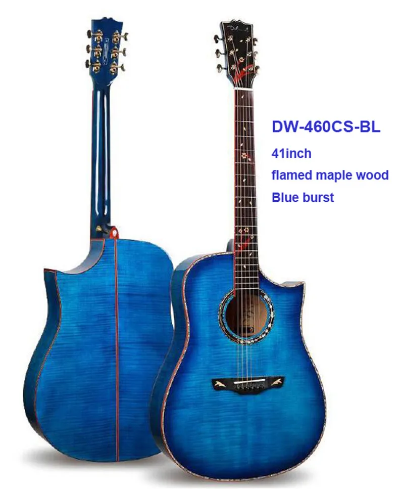 Dadarwood DW серийный Твердый Топ Акустическая гитара, гитара ra acustica - Цвет: DW-460CS-BL