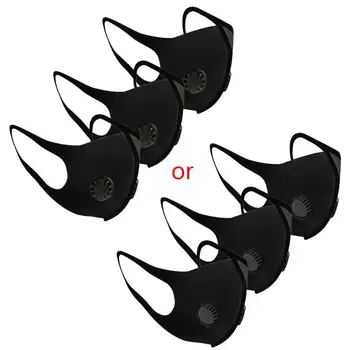 

3Pcs Anit-Flu Protective Double Air Filtering Face Mask Anti Dust Smoke Reusable Mouth Mask Breathable Washable Unisex