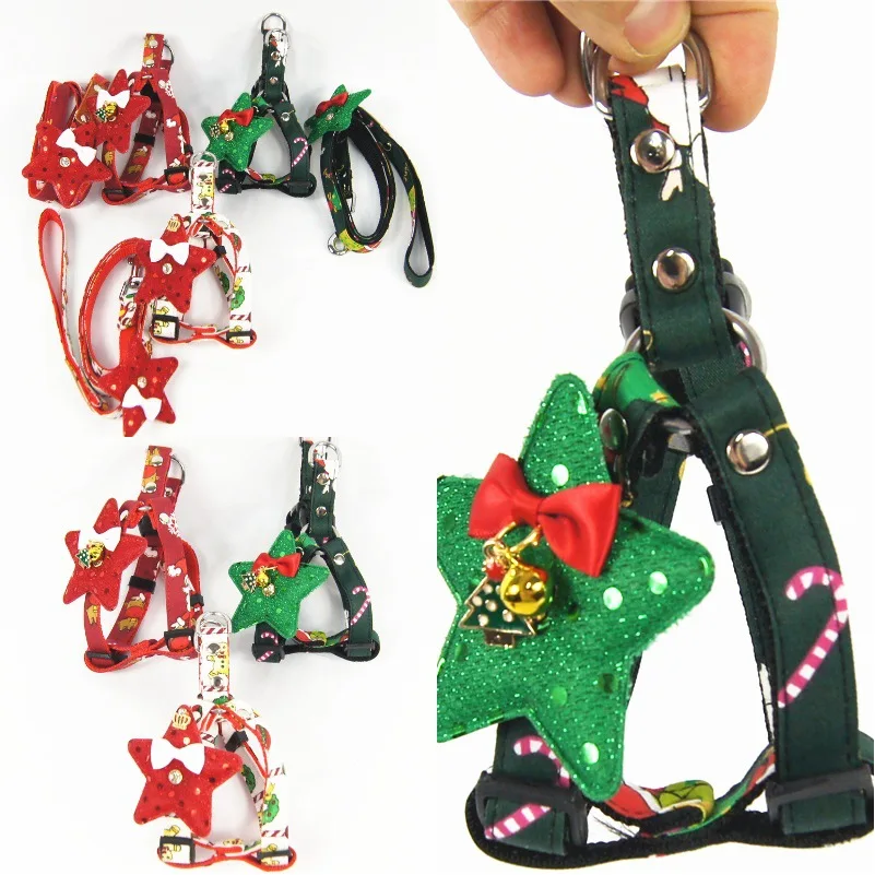 

Christmas Cross-border New Dog Leash Pet Triangle Chest Back Pet Supplies Factory Wholesale Large Dog Harness Puppy Harness