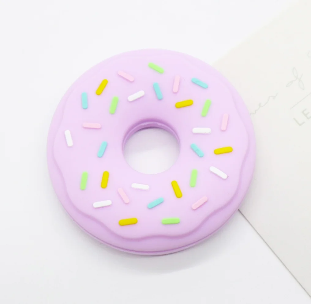 

Food Grade Baby Sensory Dona Teether Silicone Teething Safety Material Doughnut Design Teething Comfort Toys