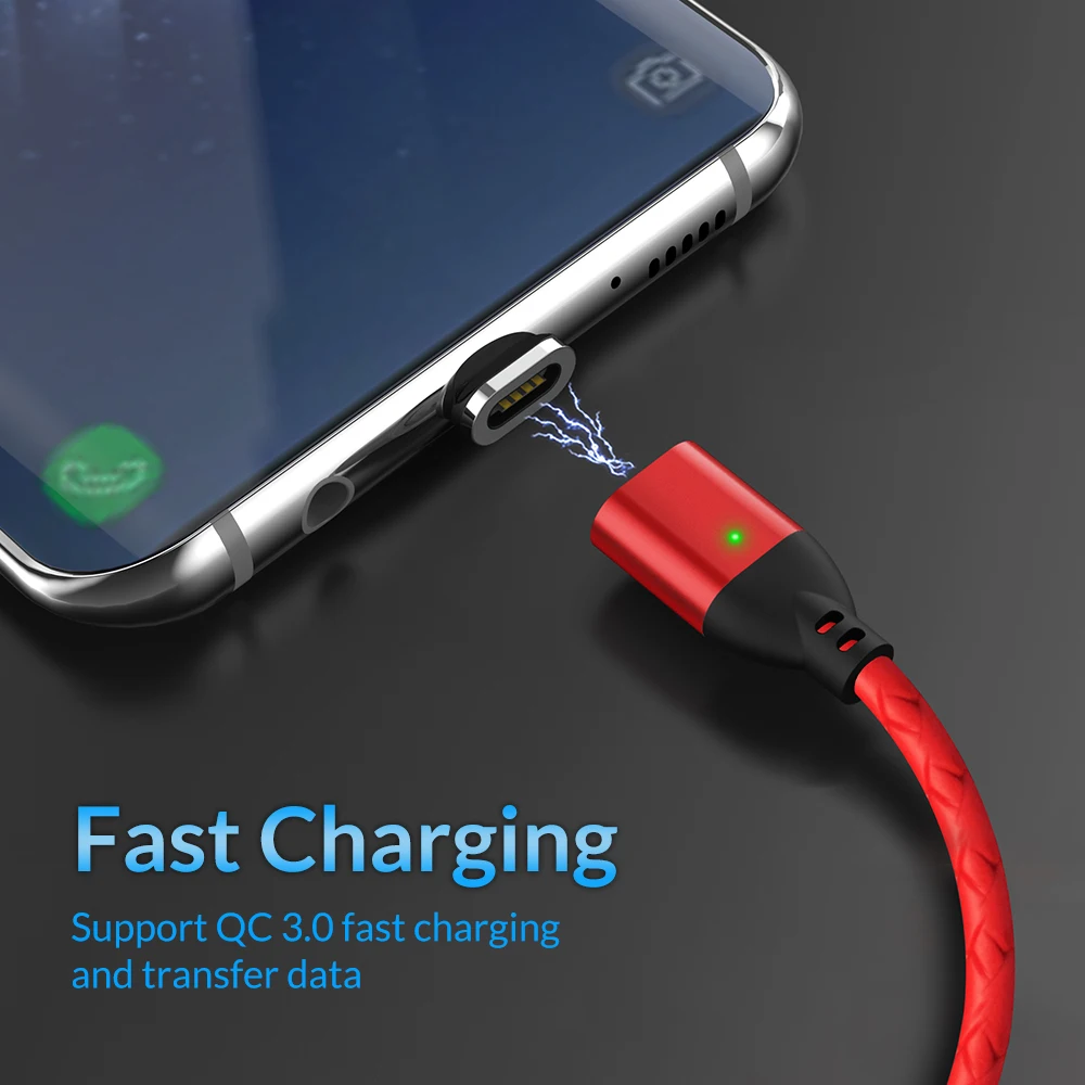 Магнитный usb кабель TOPK 1 м для быстрой зарядки samsung Galaxy S9 Plus S8 3 0 USB type C и передачи
