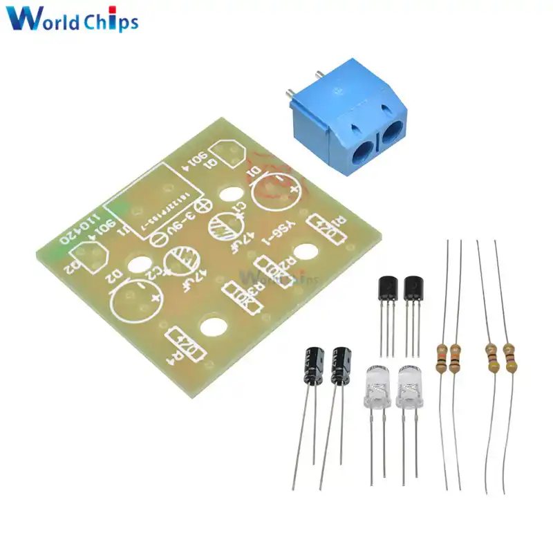 10Pcs Kit 5Mm Led Simple Flash Light Simple Flash Circuit Production Suite ov