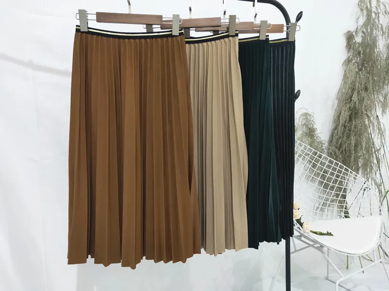 Новые корейские свободные тонкие юбки с эластичной резинкой на талии для женщин и девочек, длинная юбка, плиссированные брюки, Женская юбка