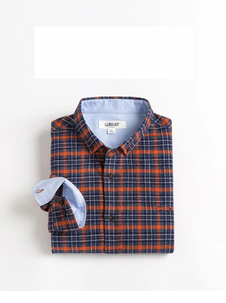 New Arrival Fashion High Quality Flannel Long Sleeve Men 100% Pure Cotton Loose Autumn Plaid Casual Shirts Plus Size S-5XL 6XL men's button up short sleeve shirts & tops