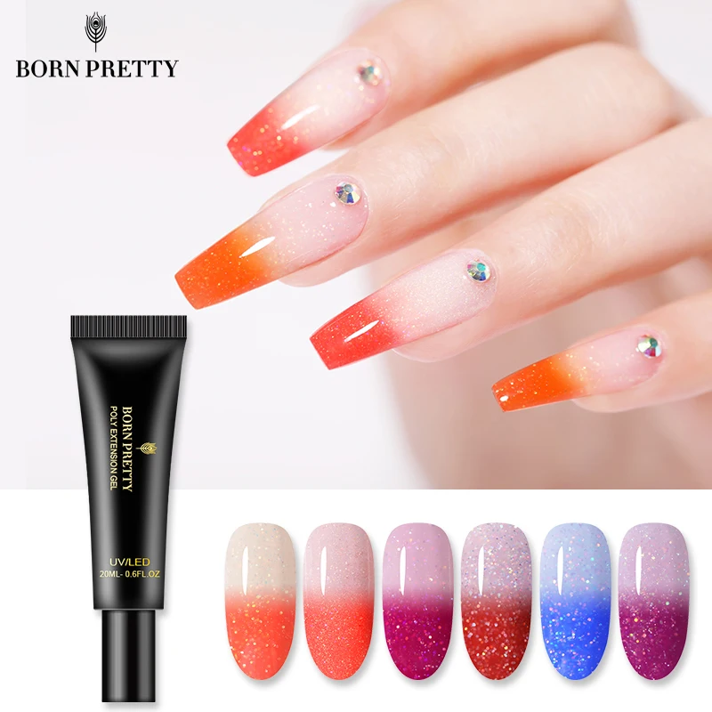 Гель-лак для ногтей BORN PRETTY, 20 мл, меняющий температуру, для наращивания, 2 слоя, впитывающий Гель-лак