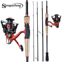 Sougayilang Единорог портативная Удочка с 13+ 1BB спиннинговая катушка комбинированная из углеродного волокна удочка и спиннинговое колесо комплект