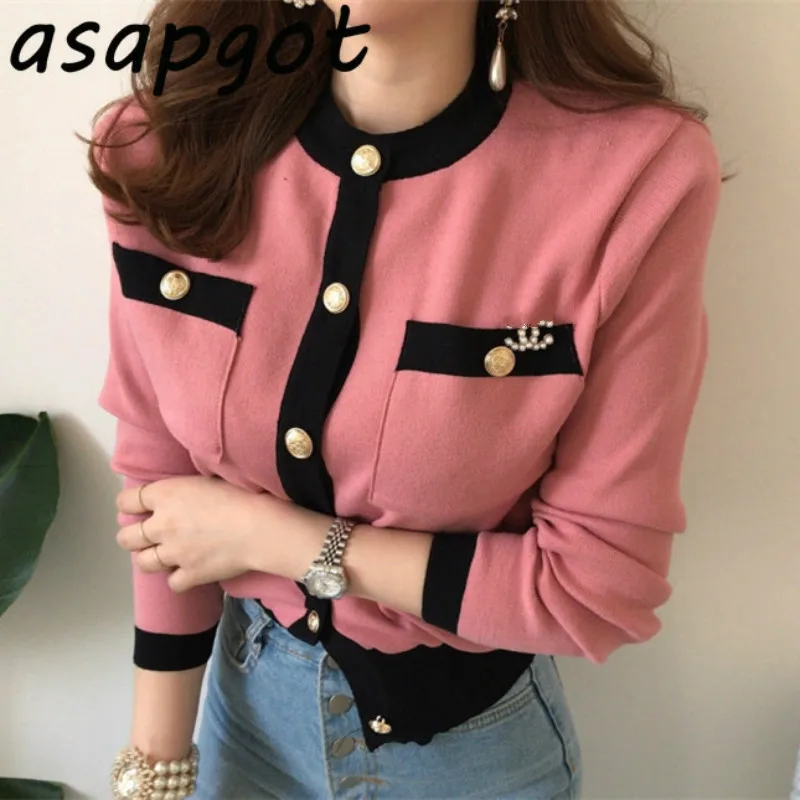 Кардиган женский свободного кроя Элегантный французский Повседневный короткий