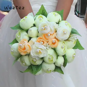 

Wedding Artificial Flowers Bouquet New Bridal Bouquet For Bridesmaids Pink Bouquets Home Decoration SPH91