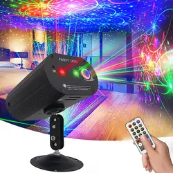 Projecteur Laser LED avec télécommande, son rvb activé, lumières de noël, effet de scène DJ Disco pour maison KTV Bar fête lampe 